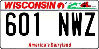 WI license plate 601NWZ