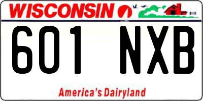 WI license plate 601NXB