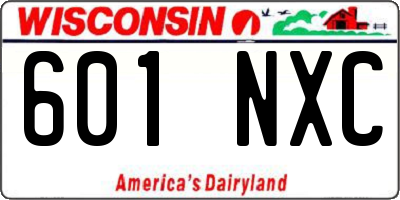WI license plate 601NXC