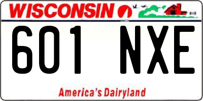 WI license plate 601NXE