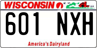 WI license plate 601NXH