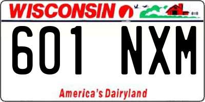WI license plate 601NXM