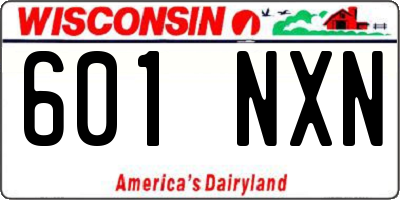WI license plate 601NXN