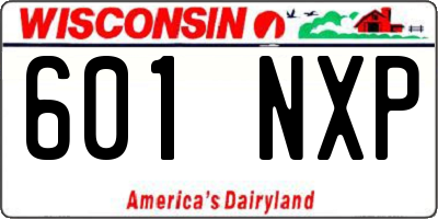 WI license plate 601NXP