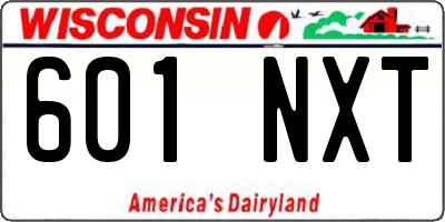 WI license plate 601NXT