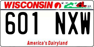 WI license plate 601NXW