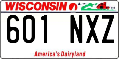 WI license plate 601NXZ