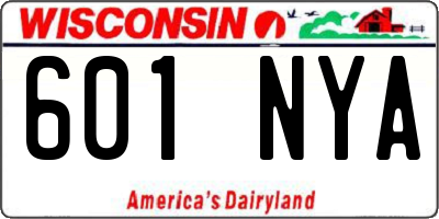WI license plate 601NYA