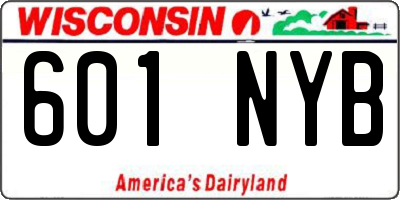WI license plate 601NYB