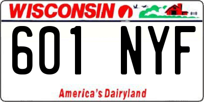 WI license plate 601NYF