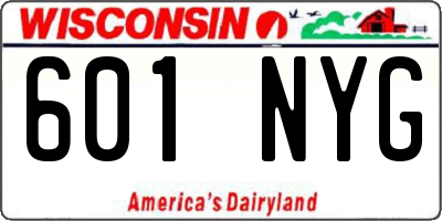 WI license plate 601NYG