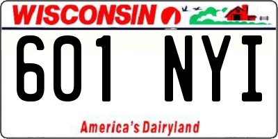 WI license plate 601NYI