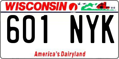 WI license plate 601NYK