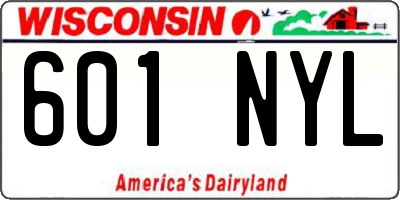 WI license plate 601NYL