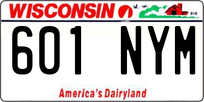 WI license plate 601NYM