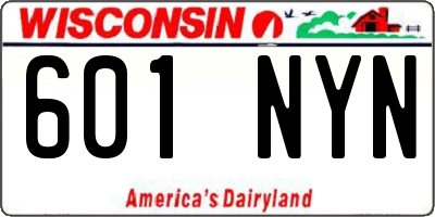 WI license plate 601NYN