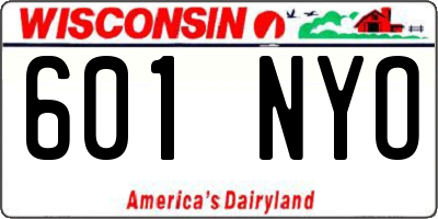 WI license plate 601NYO