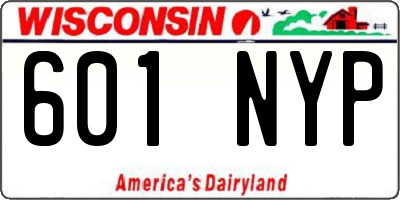 WI license plate 601NYP
