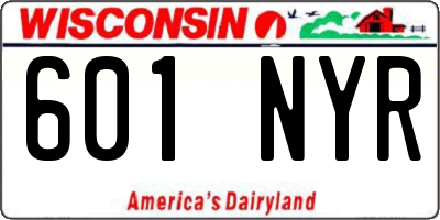 WI license plate 601NYR