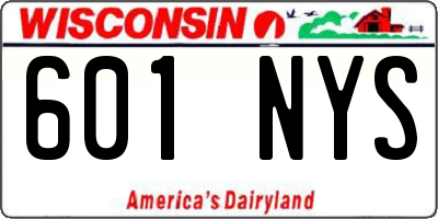 WI license plate 601NYS