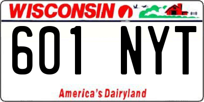 WI license plate 601NYT