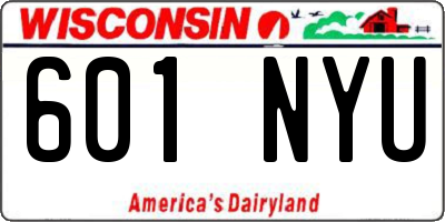 WI license plate 601NYU