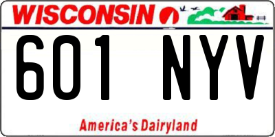 WI license plate 601NYV