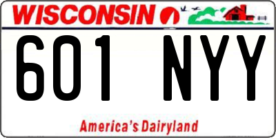 WI license plate 601NYY