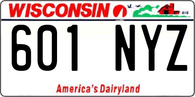 WI license plate 601NYZ