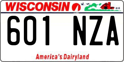 WI license plate 601NZA