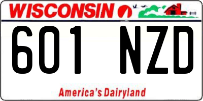 WI license plate 601NZD