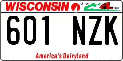 WI license plate 601NZK