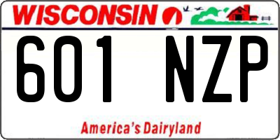 WI license plate 601NZP