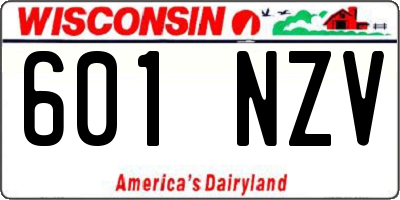WI license plate 601NZV