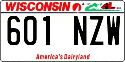 WI license plate 601NZW