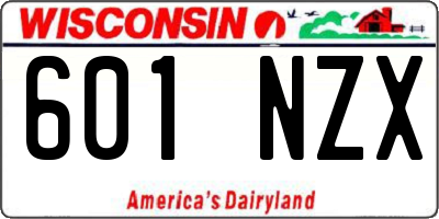 WI license plate 601NZX