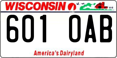 WI license plate 601OAB