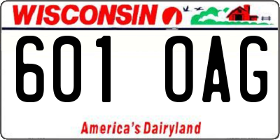 WI license plate 601OAG