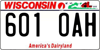 WI license plate 601OAH