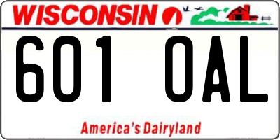 WI license plate 601OAL