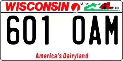 WI license plate 601OAM