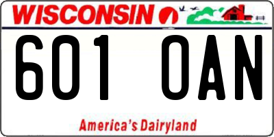 WI license plate 601OAN