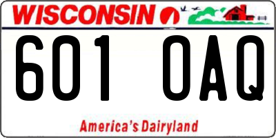 WI license plate 601OAQ