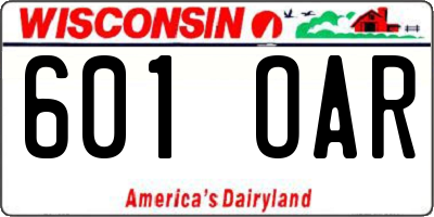 WI license plate 601OAR