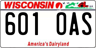 WI license plate 601OAS