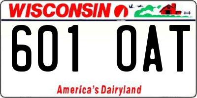 WI license plate 601OAT