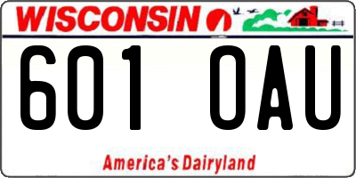 WI license plate 601OAU