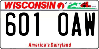 WI license plate 601OAW
