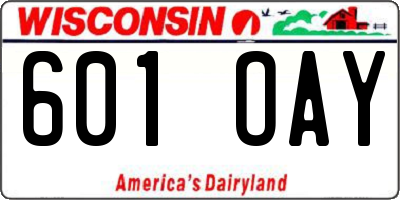 WI license plate 601OAY