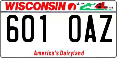 WI license plate 601OAZ